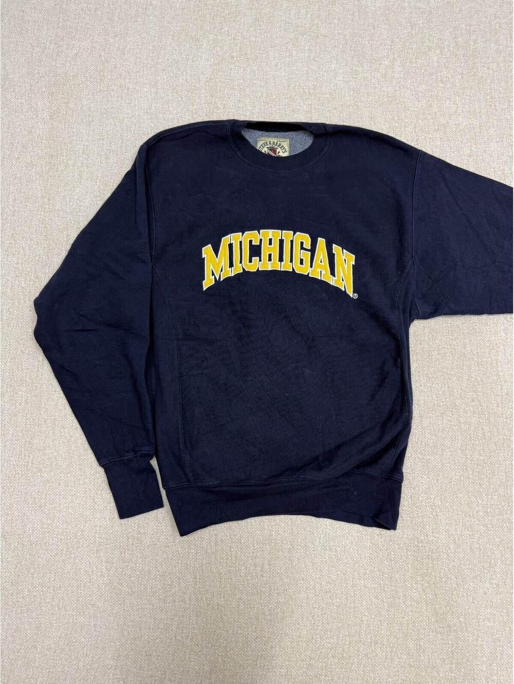 Steve & Barry's Mens XS Navy Blue Michigan Wolverines Embroidered Sweatshirt